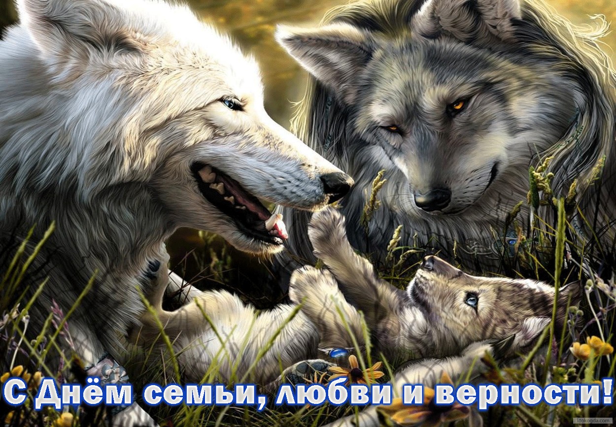 Открытка с Днем семьи, любви и верности