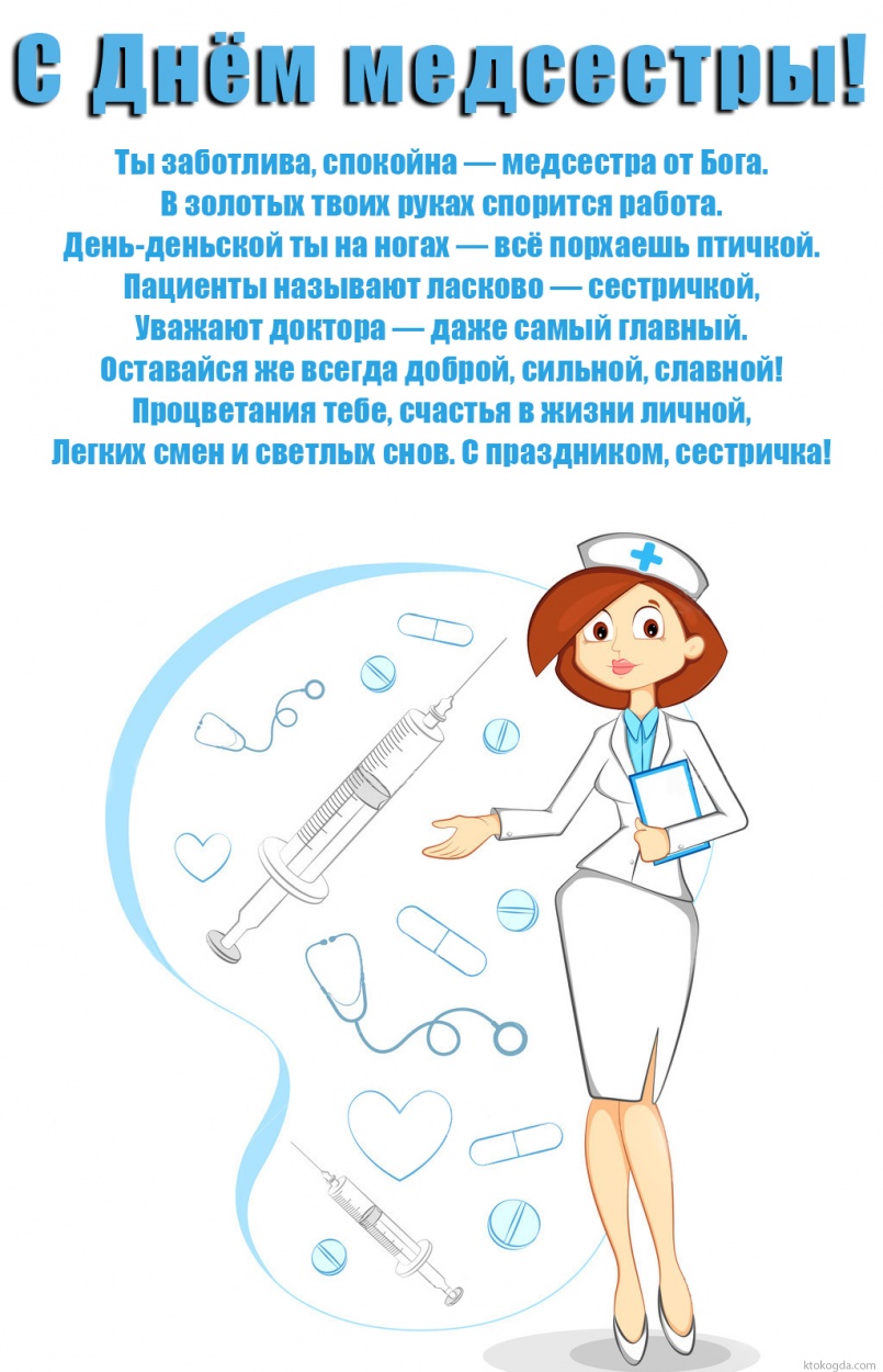 Открытка с Днем медсестры с красивым пожеланием