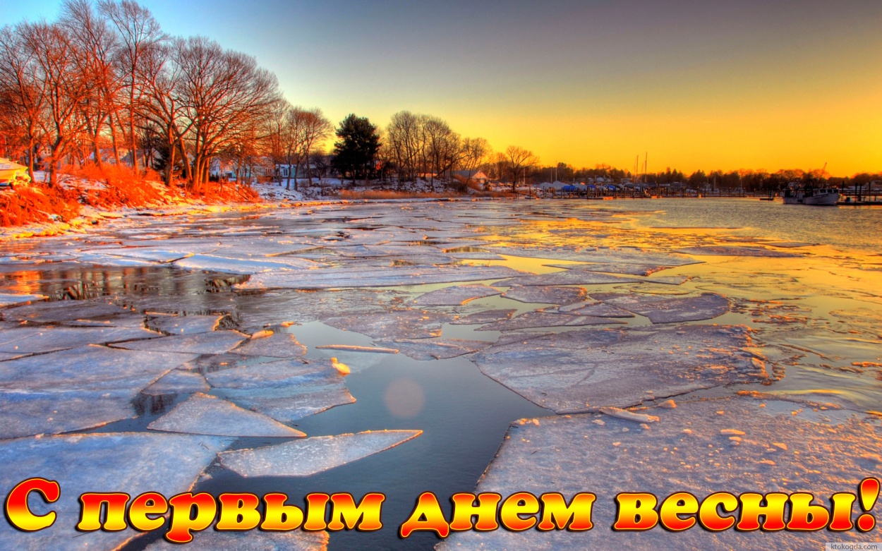 Открытка с первым днем весны красивая