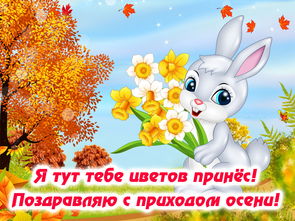 Я тут тебе цветов принес! Поздравляю с приходом осени!