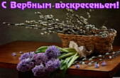 Открытка с вербным воскресеньем