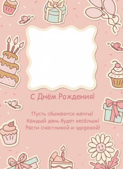С Днем Рождения детская для девочки