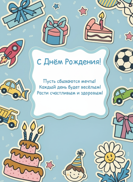 С Днем Рождения детская для мальчика