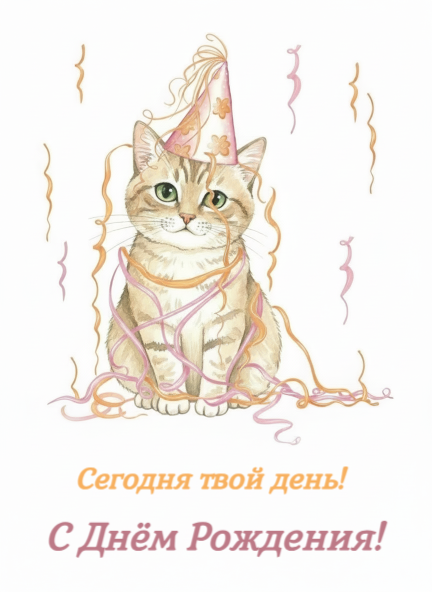 С Днем Рождения с котом